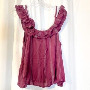 Maroon off the shoulder top, size medium